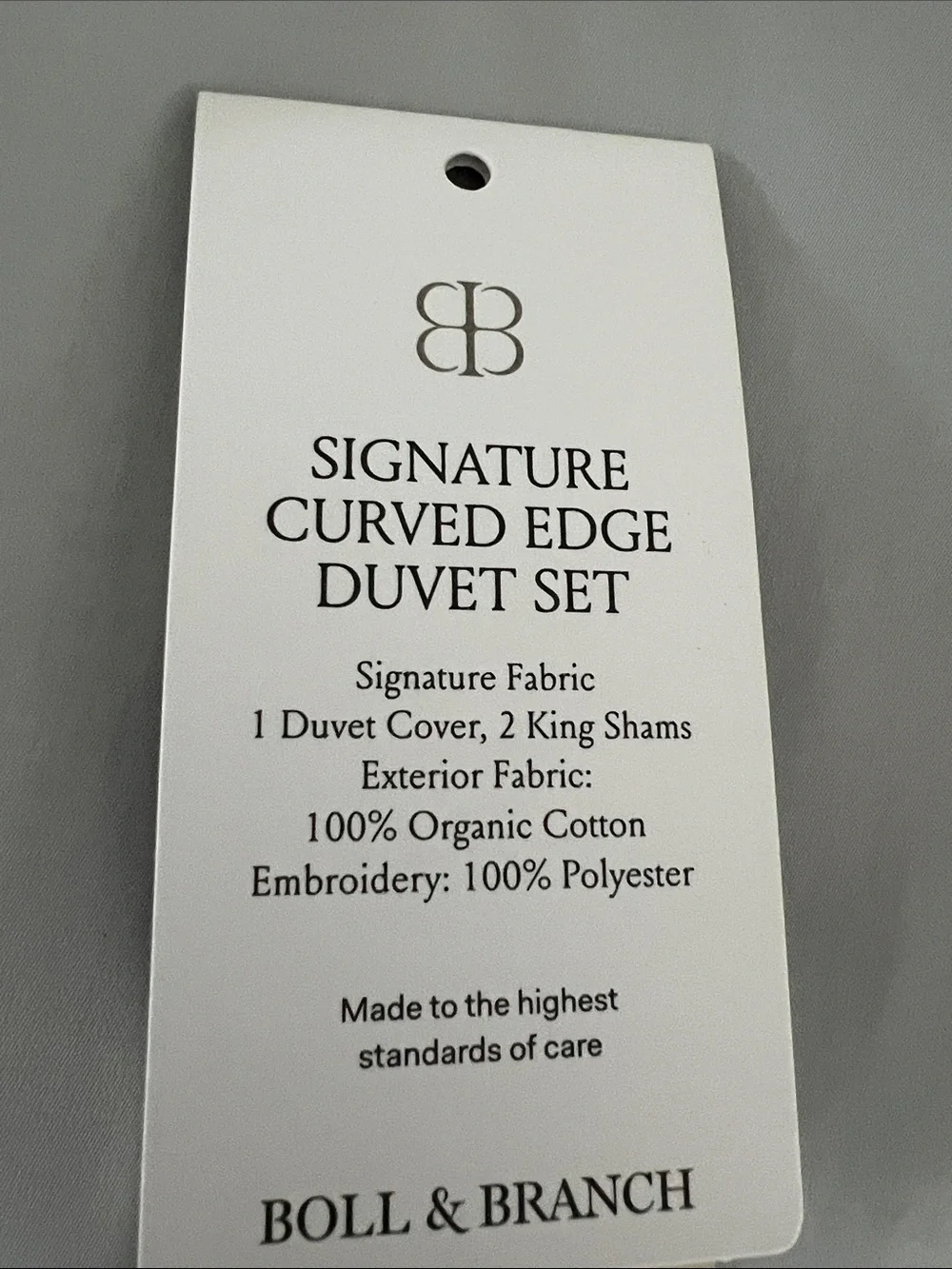Signature Curved Edge Duvet Set - Light Gray